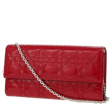 Bolso bandolera Dior  Wallet on Chain en charol rojo