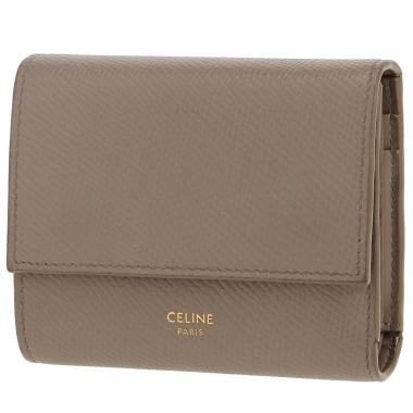 Portafogli Celine   in pelle martellata color talpa