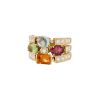 Half-articulated Bulgari Allegra large model ring in yellow gold, diamonds and colored stones - 00pp thumbnail