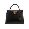 Hermès  Kelly 28 cm handbag  in black box leather - 360 thumbnail