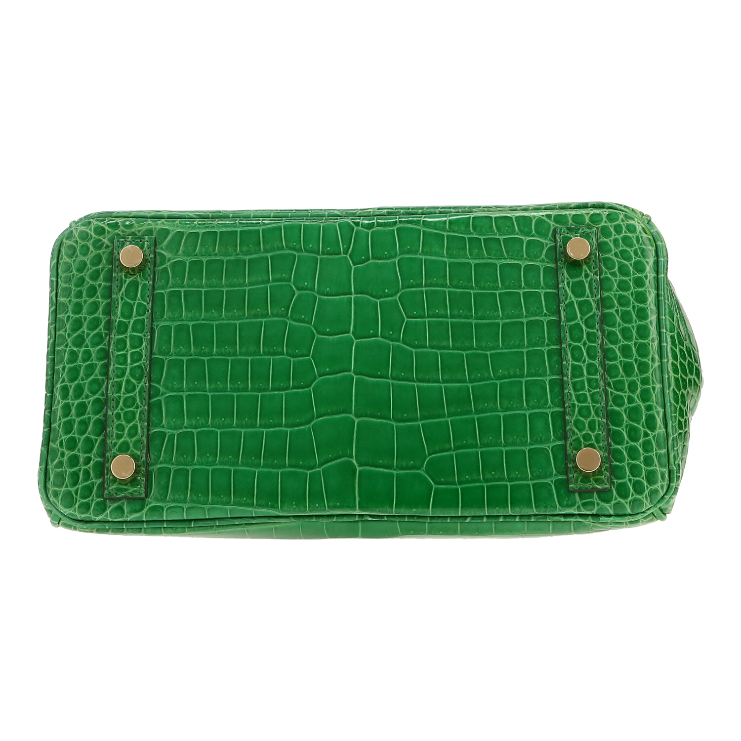 Hermès  Birkin 25 cm handbag  in Vert Cactus porosus crocodile - Detail D1