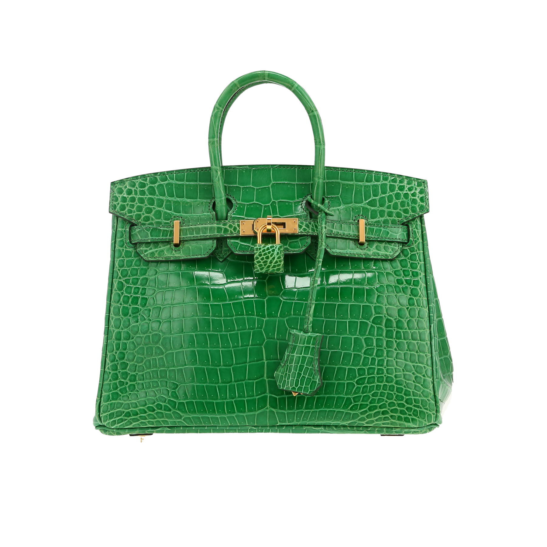 Borsa Hermès  Birkin 25 cm in coccodrillo marino Vert Cactus - Detail D5