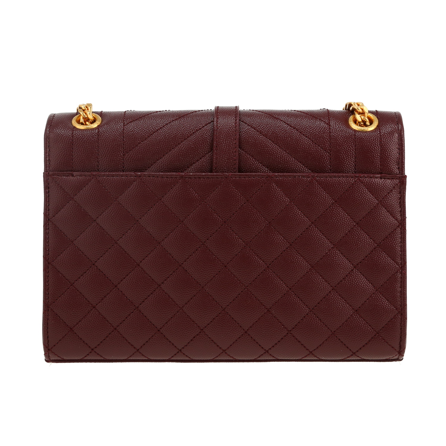 Saint Laurent  Envelope handbag  in burgundy quilted grained leather - Detail D4