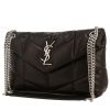 Sac bandoulière Saint Laurent  Puffer petit modèle  en cuir matelassé noir - 00pp thumbnail
