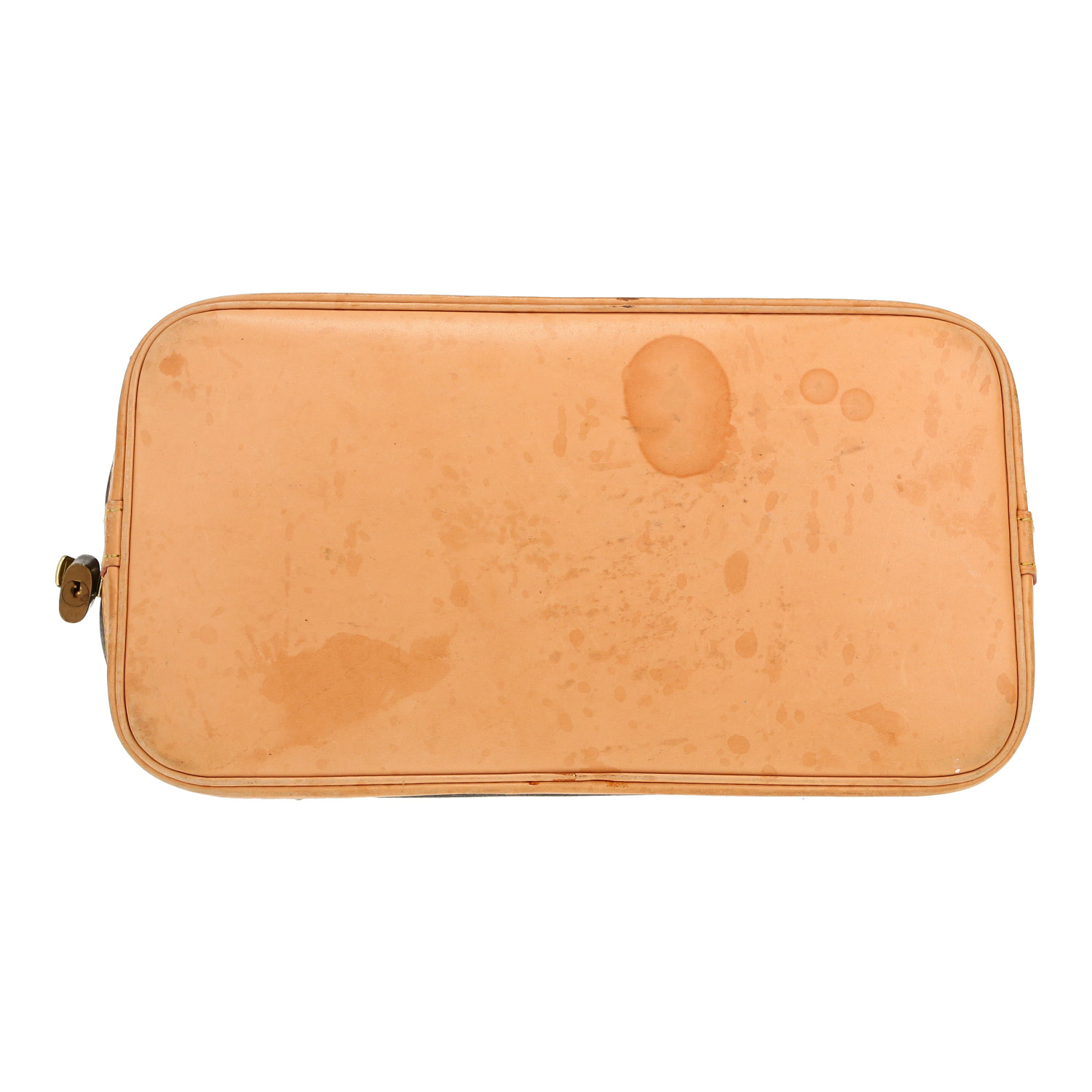 Bolso de mano Louis Vuitton  Alma en lona Monogram marrón y cuero natural - Detail D1