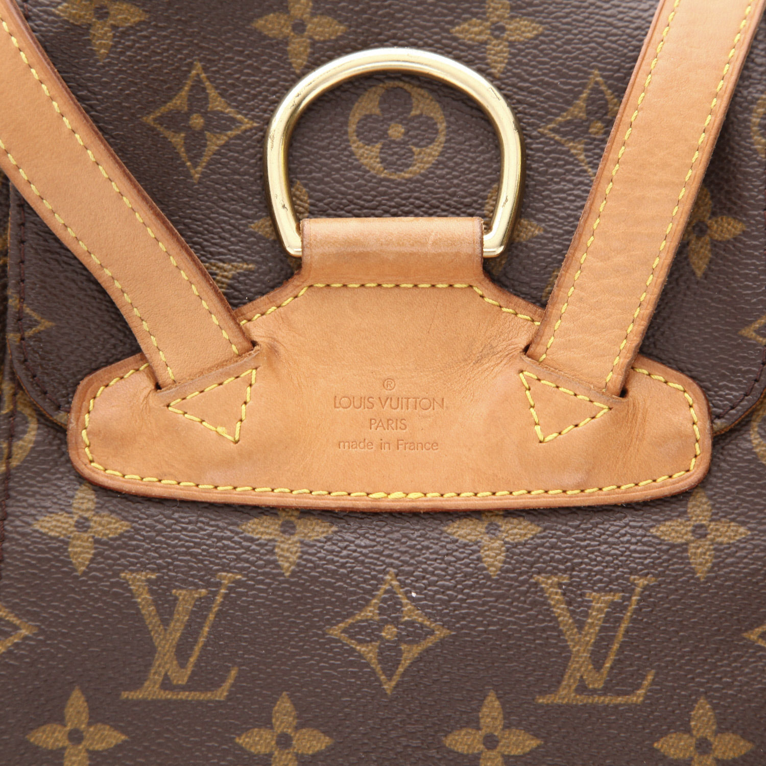 Louis Vuitton  Montsouris Backpack backpack  in brown monogram canvas  and natural leather - Detail D2