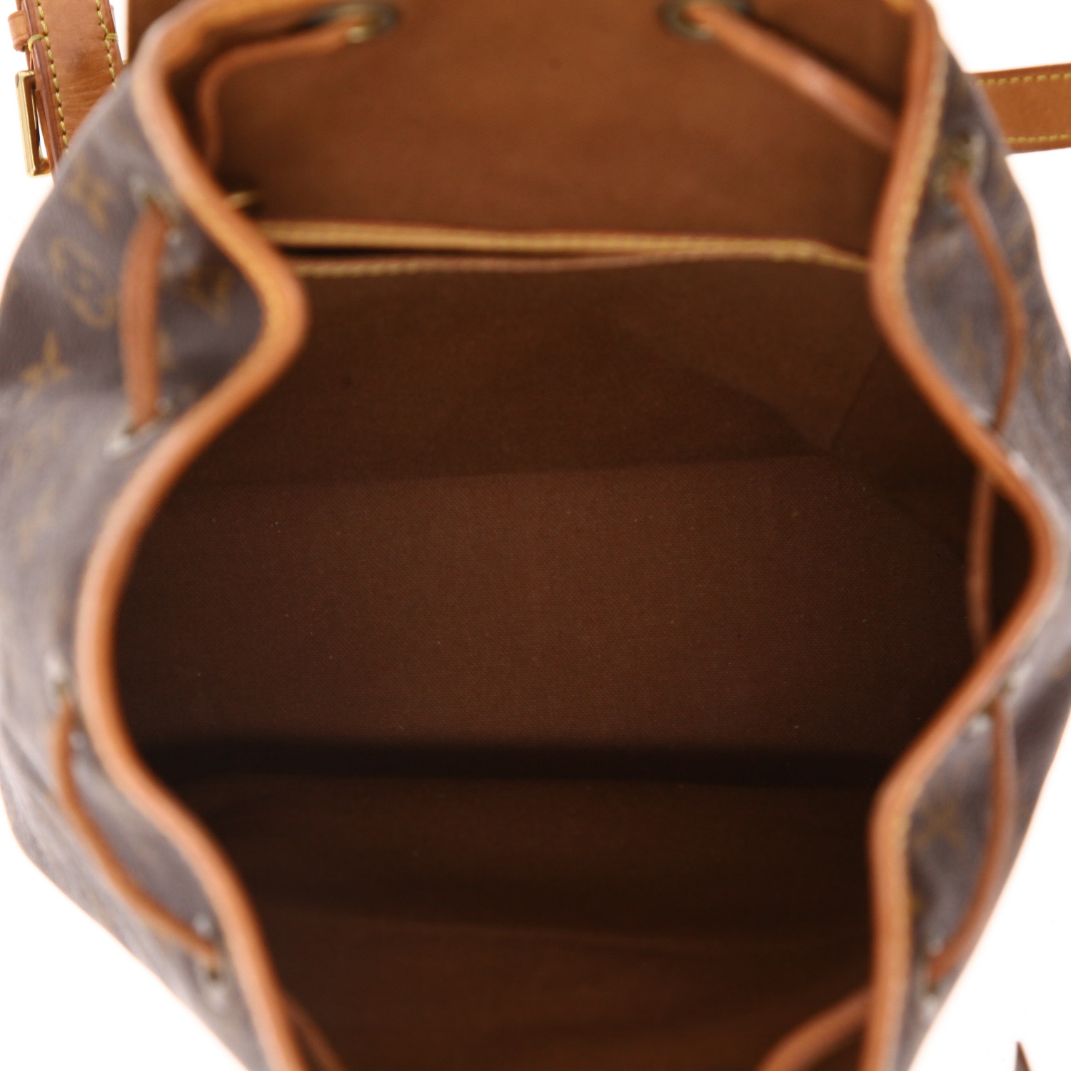 Louis Vuitton  Montsouris Backpack backpack  in brown monogram canvas  and natural leather - Detail D3