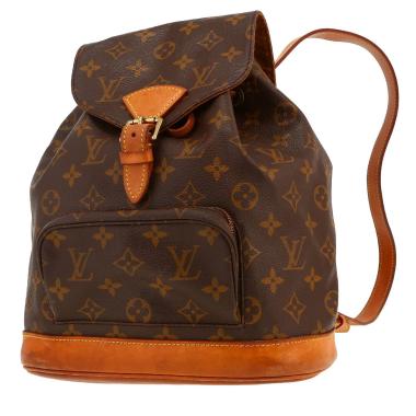 Sac à dos Louis Vuitton  Montsouris Backpack en toile monogram marron et cuir naturel