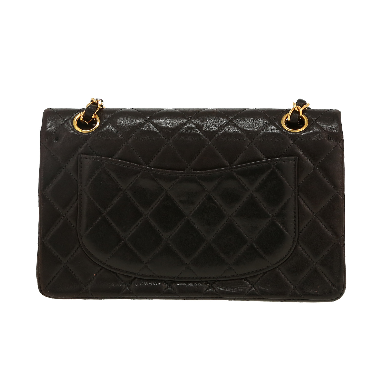 Chanel  Timeless Petit handbag  in brown quilted leather - Detail D4