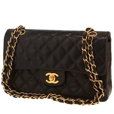 Chanel  Timeless Petit handbag  in brown quilted leather