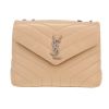 Borsa a tracolla Saint Laurent  Loulou modello medio  in pelle trapuntata a zigzag beige - 360 thumbnail