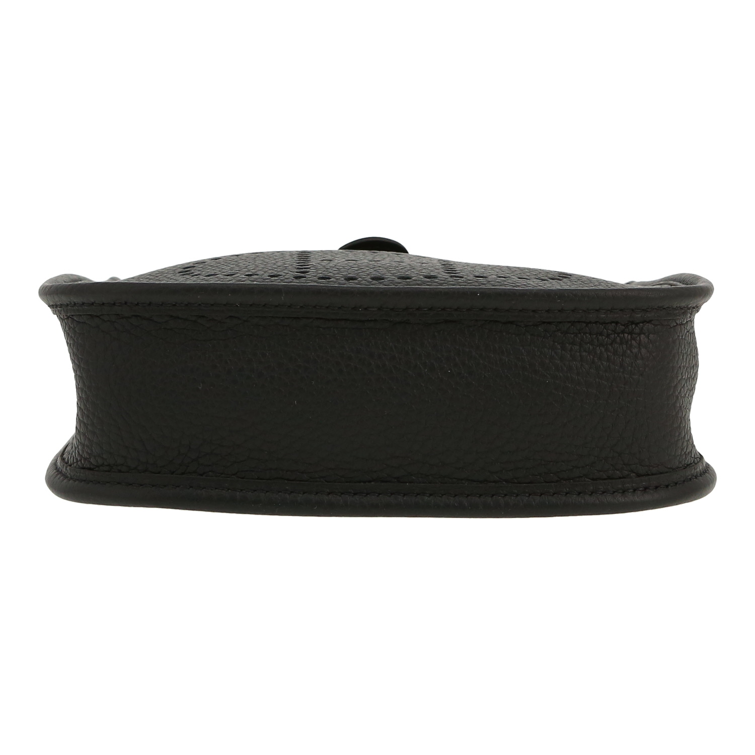 Bolso bandolera Hermès  Mini Evelyne en cuero taurillon clémence negro - Detail D1