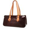 Bolso de mano Louis Vuitton   en charol Monogram color berenjena y cuero natural - 00pp thumbnail