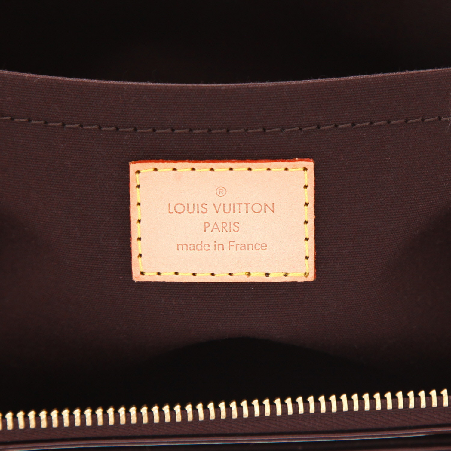 Sac à main Louis Vuitton  Rosewood en cuir verni monogram aubergine et cuir naturel - Detail D2