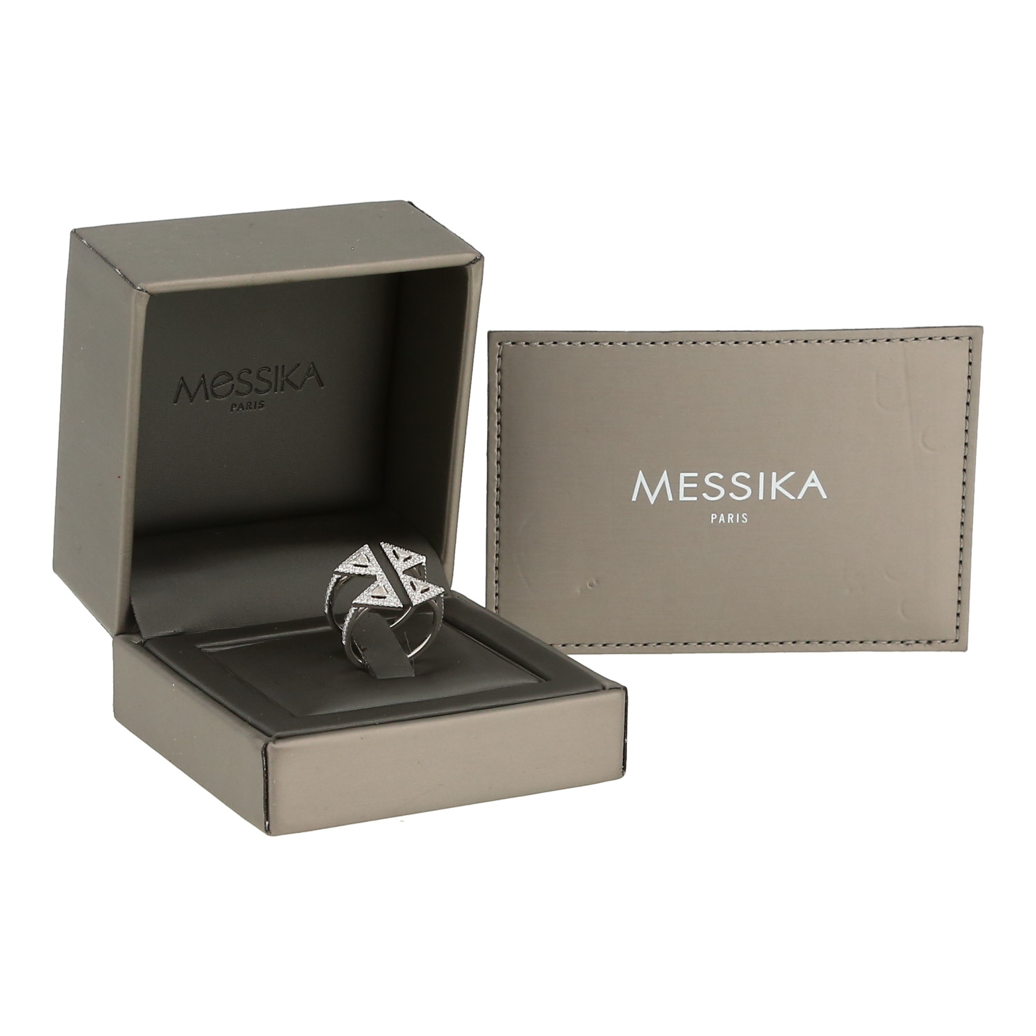 Sortija abierta Messika Théa de oro blanco y diamantes - Detail D2