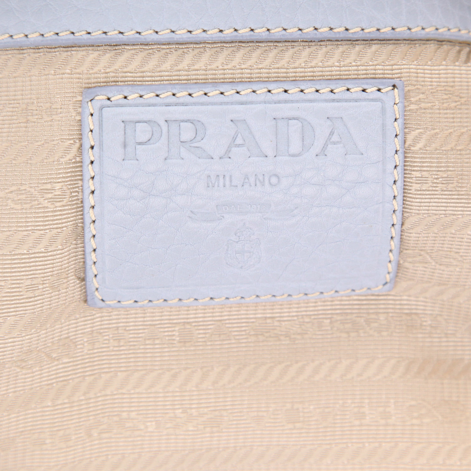 Prada   handbag  in blue leather - Detail D2