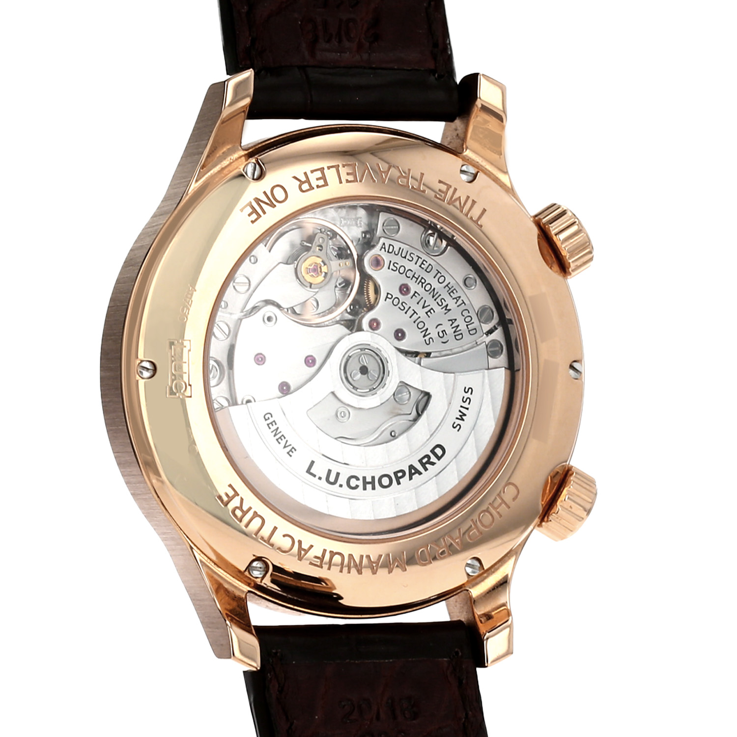 Chopard L.U.C Time Traveler One watch in rose gold Ref: Chopard - 161942-5001  Circa 2022 - Detail D3