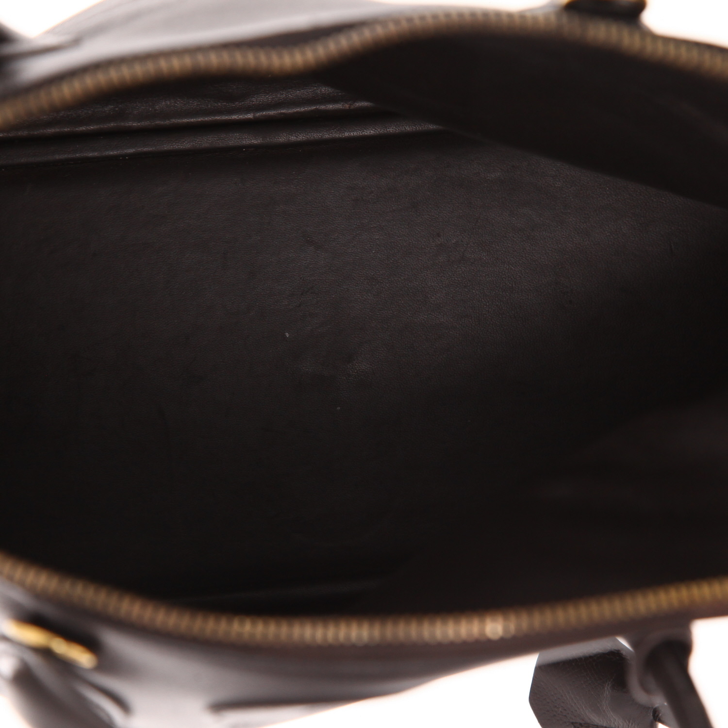 Bolso de mano Hermès  Bolide en cuero Courchevel marrón - Detail D3