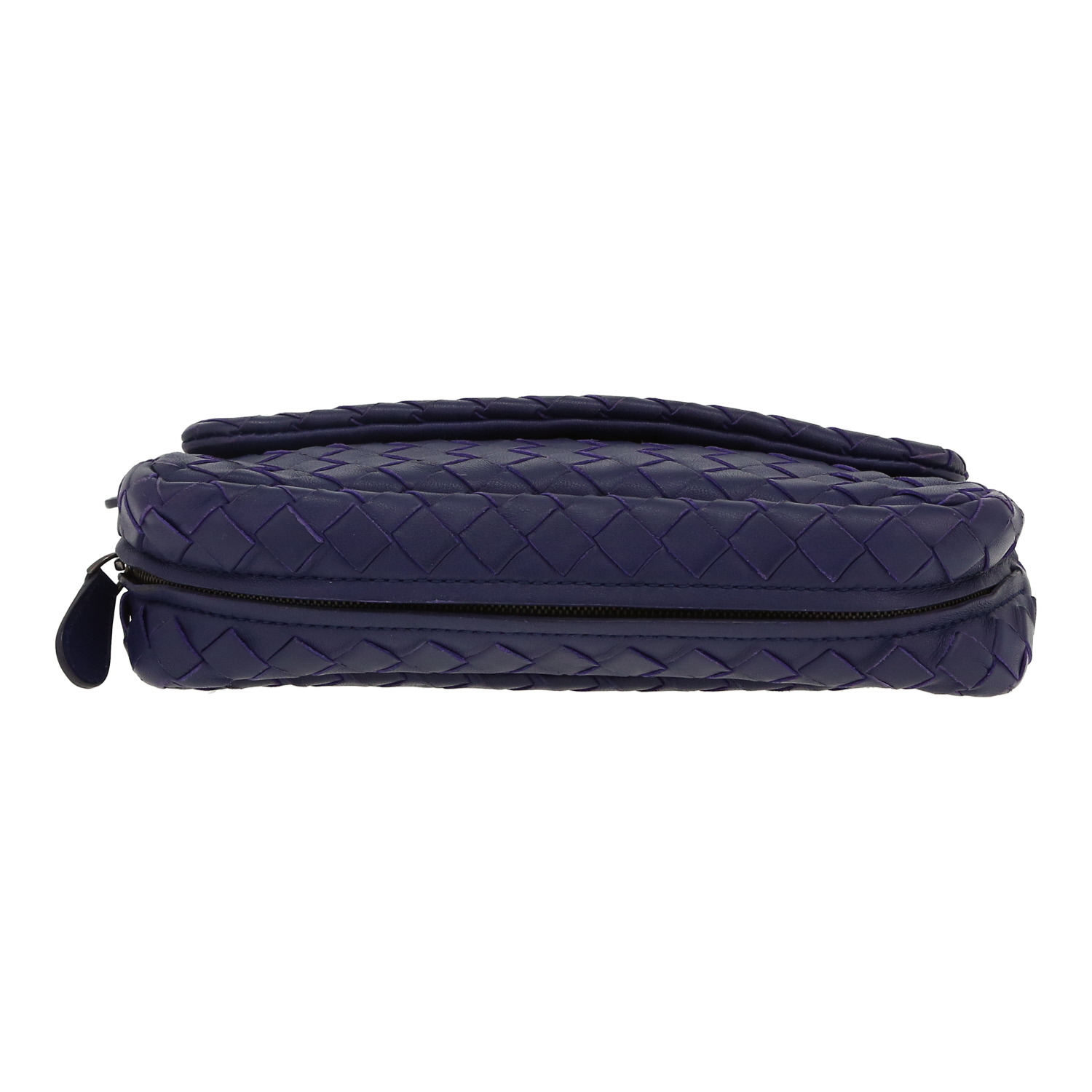 Borsa a tracolla Bottega Veneta   in pelle intrecciata blu - Detail D1