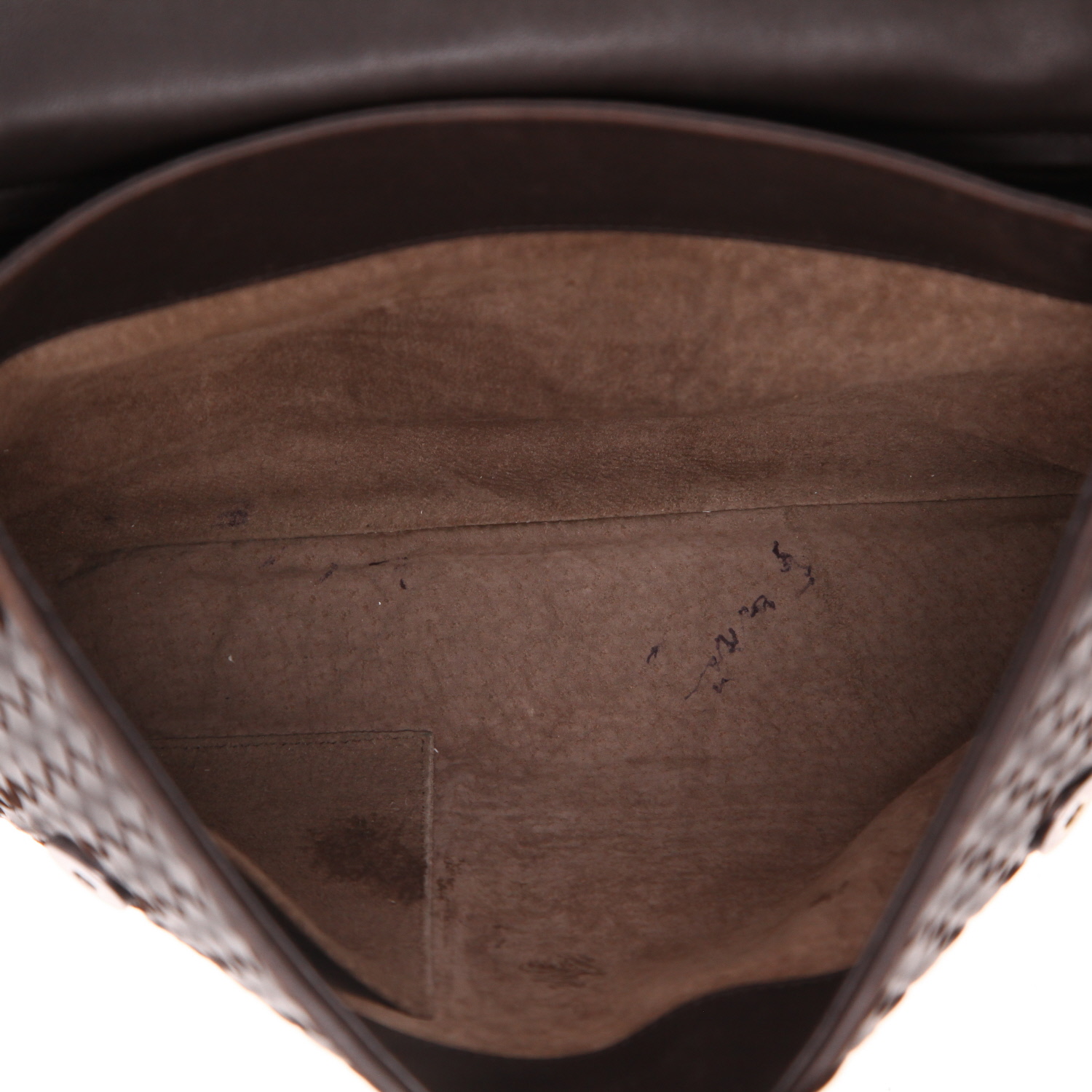 Borsa a tracolla Bottega Veneta  Olimpia in pelle intrecciata marrone - Detail D3