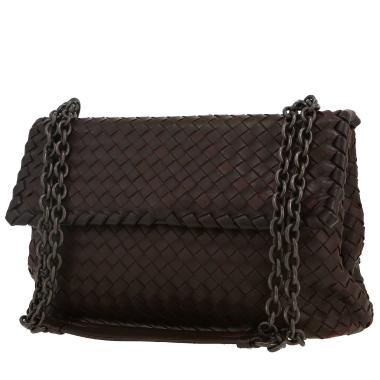 Bolso bandolera Bottega Veneta  Olimpia en cuero intrecciato marrón