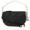 Bolso de mano Dior  Vibe Hobo en cuero cannage negro y cuero blanco - 00pp thumbnail