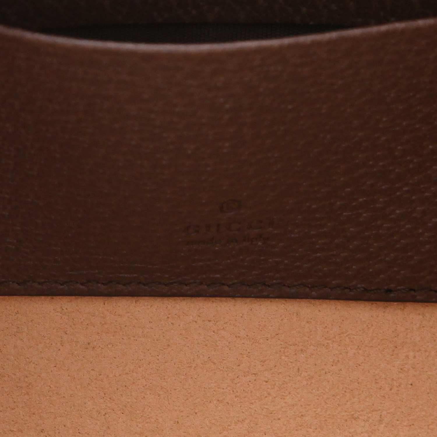 Pochette Gucci  Ophidia in tela "sûpreme GG" beige e pelle marrone - Detail D2