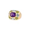 Chanel Baroque medium model ring in yellow gold, amethyst and peridots - 00pp thumbnail