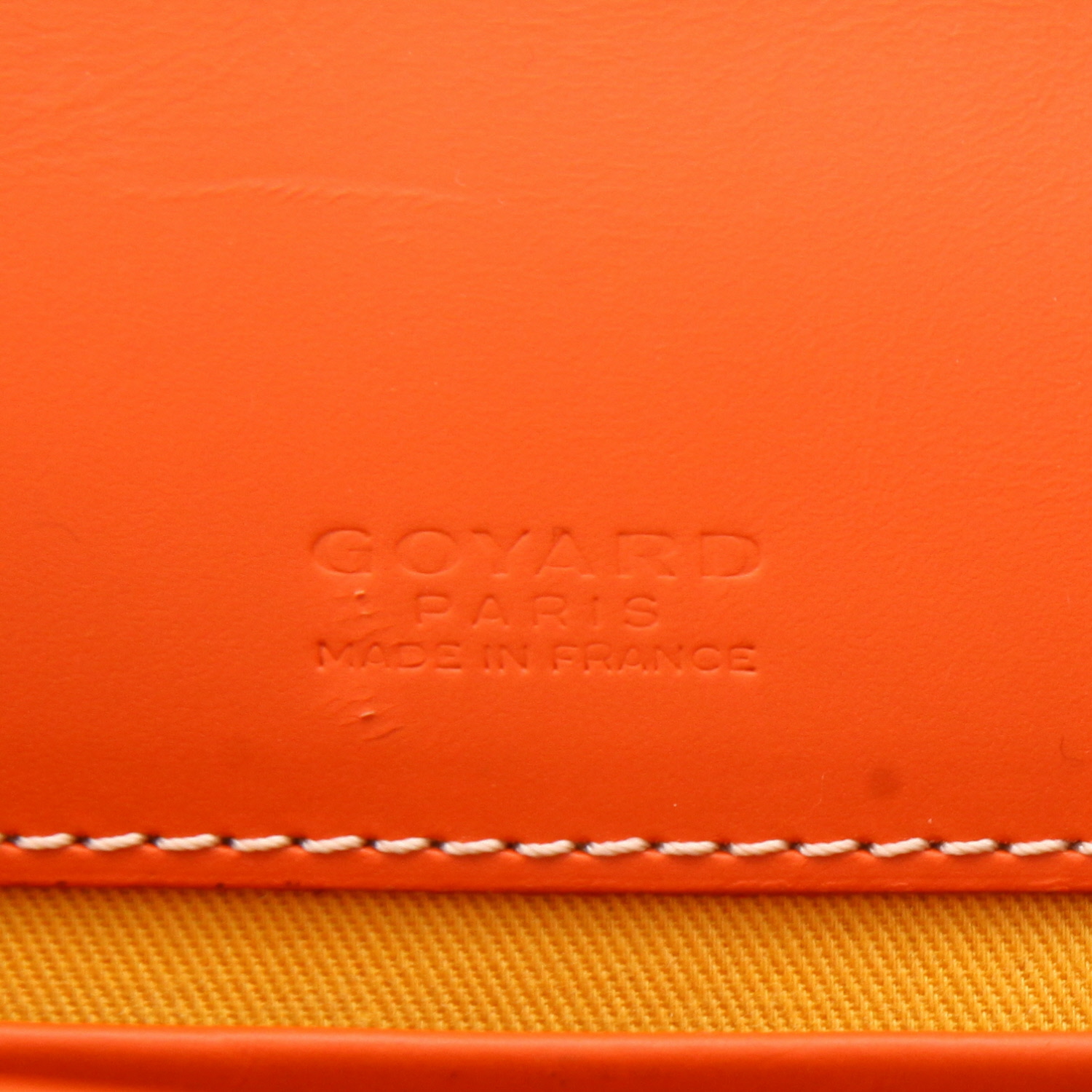 Bolso bandolera Goyard  Belvedère en tela Goyardine naranja y cuero naranja - Detail D2