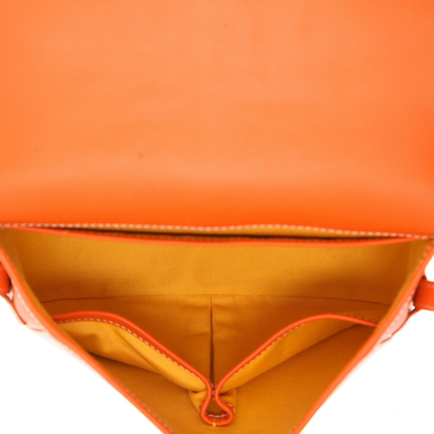 Bolso bandolera Goyard  Belvedère en tela Goyardine naranja y cuero naranja - Detail D3