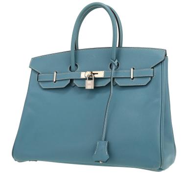 Sac à main Hermès  Birkin 35 cm en cuir epsom bleu-jean