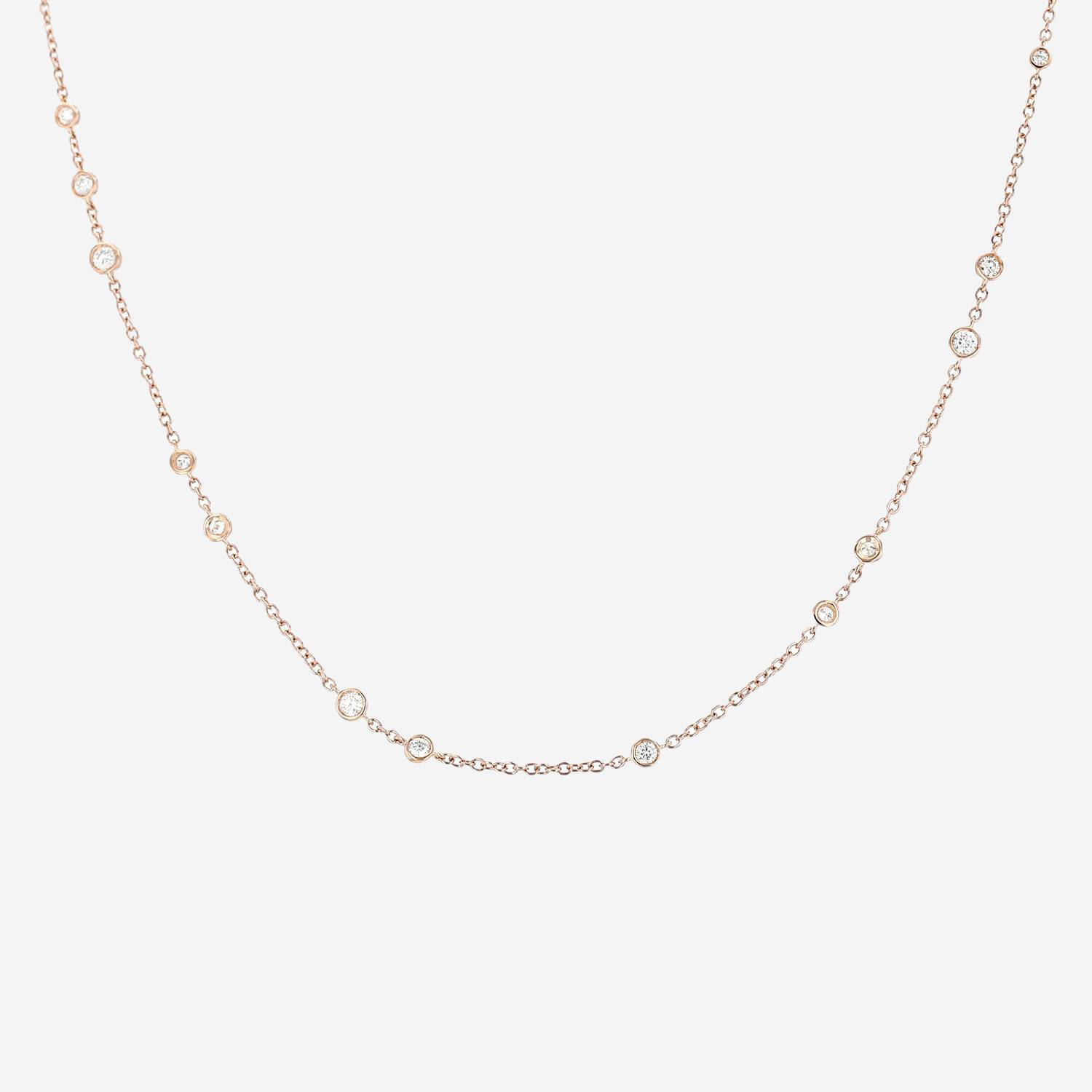 Necklace in pink gold and diamonds 0,67 carat