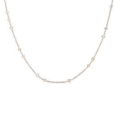 Collier en or rose et diamants 0,67 carat