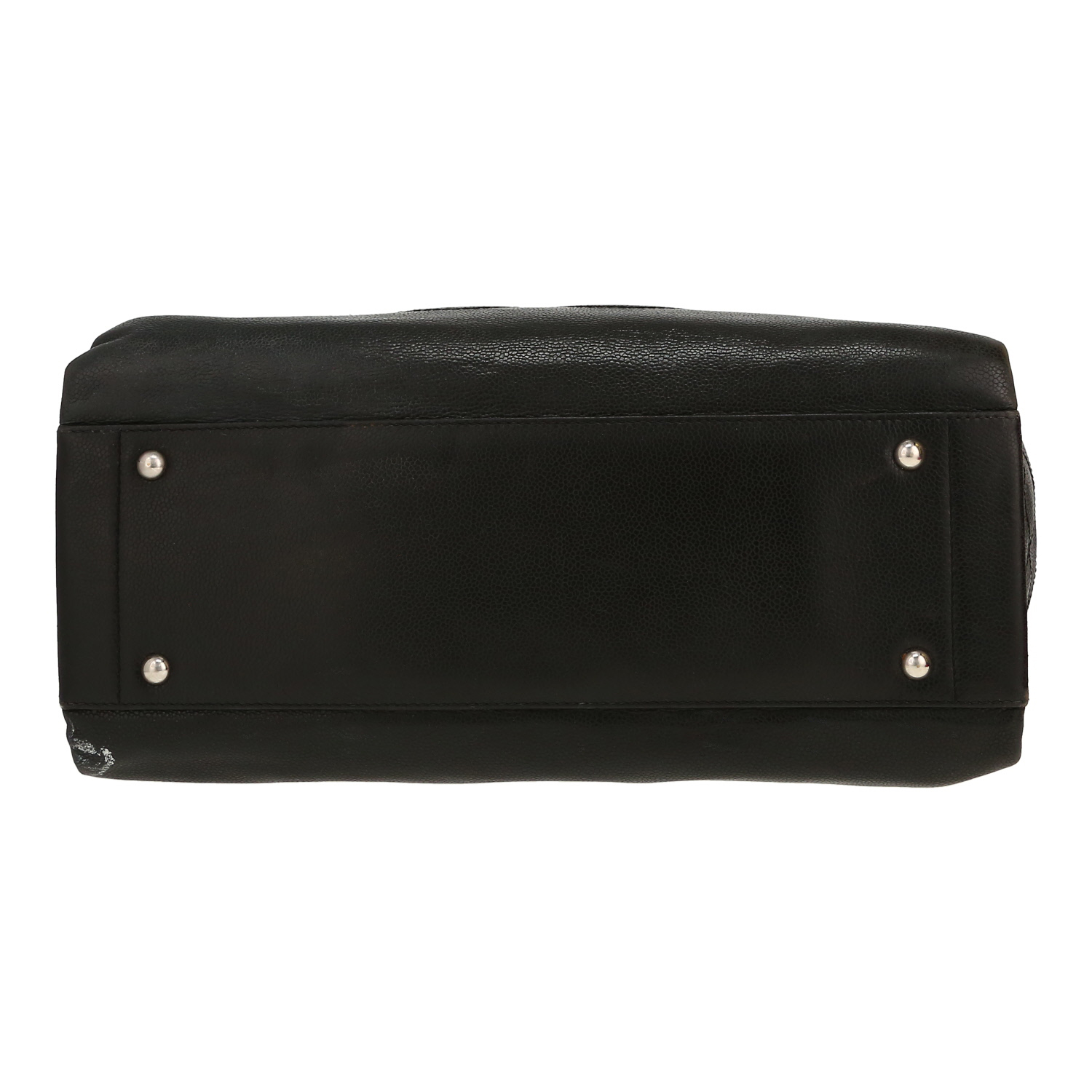 Sac cabas Chanel   en cuir grainé noir - Detail D1