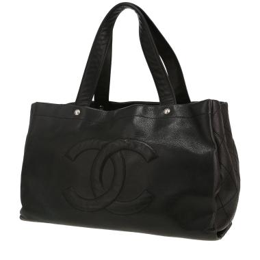 Sac cabas Chanel   en cuir grainé noir