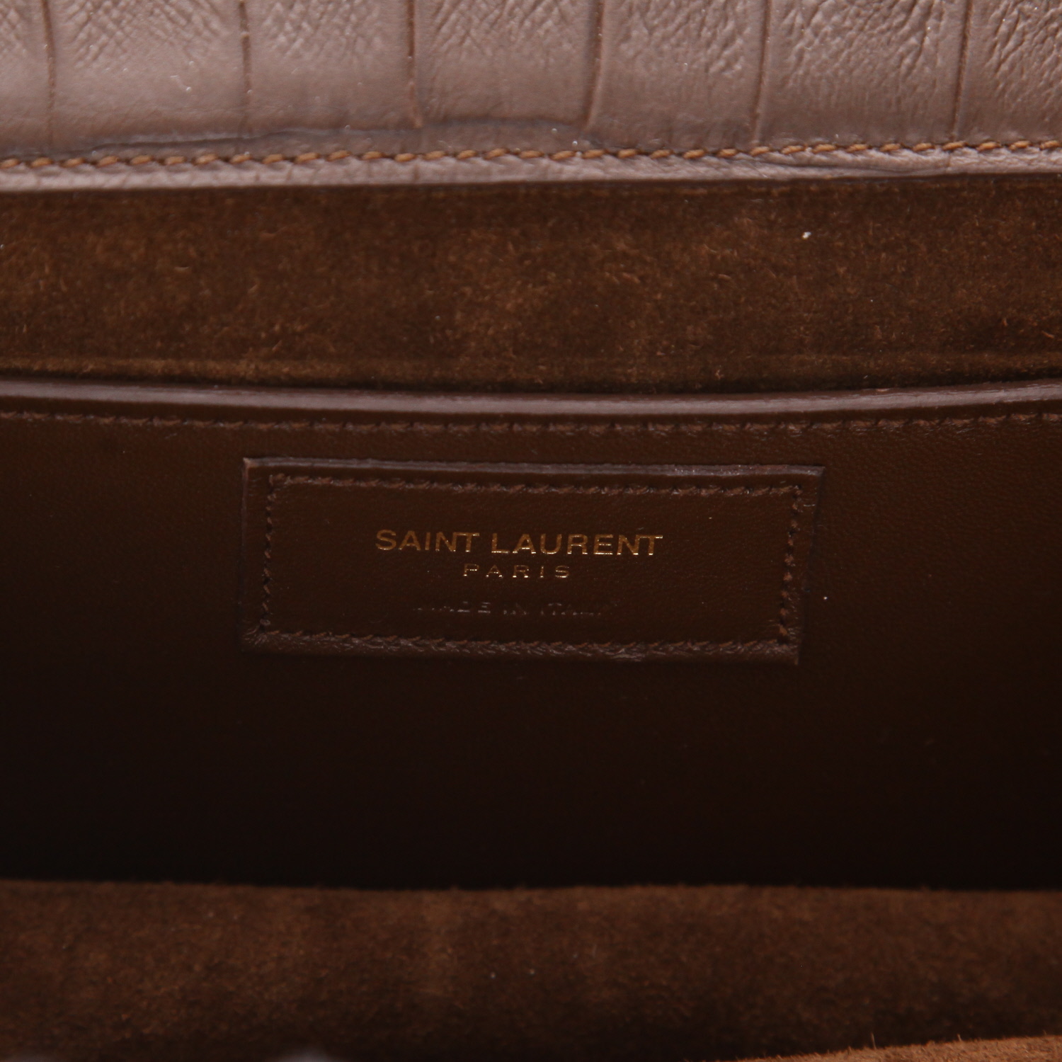 Sac bandoulière Saint Laurent  Betty en cuir marron - Detail D2