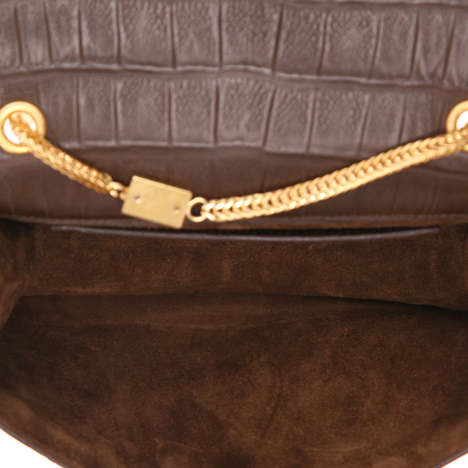 Borsa a tracolla Saint Laurent  Betty in pelle marrone - Detail D3