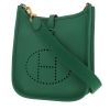 Sac bandoulière Hermès  Mini Evelyne en cuir taurillon clémence vert - 00pp thumbnail