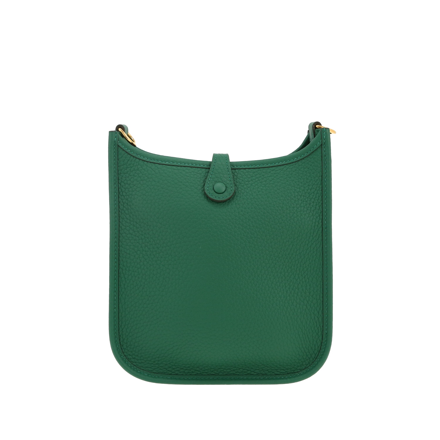 Hermès Mini Evelyne shoulder bag in green leather taurillon clémence - Detail D4