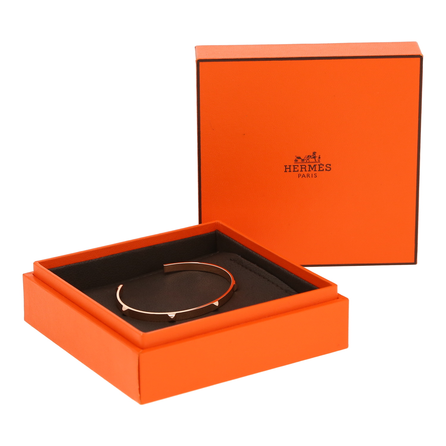 Brazalete Hermès Mini Clou mini de oro rosa