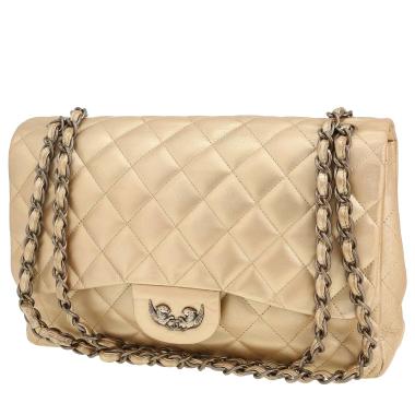 Borsa a tracolla Chanel  Timeless Jumbo in pelle trapuntata dorata