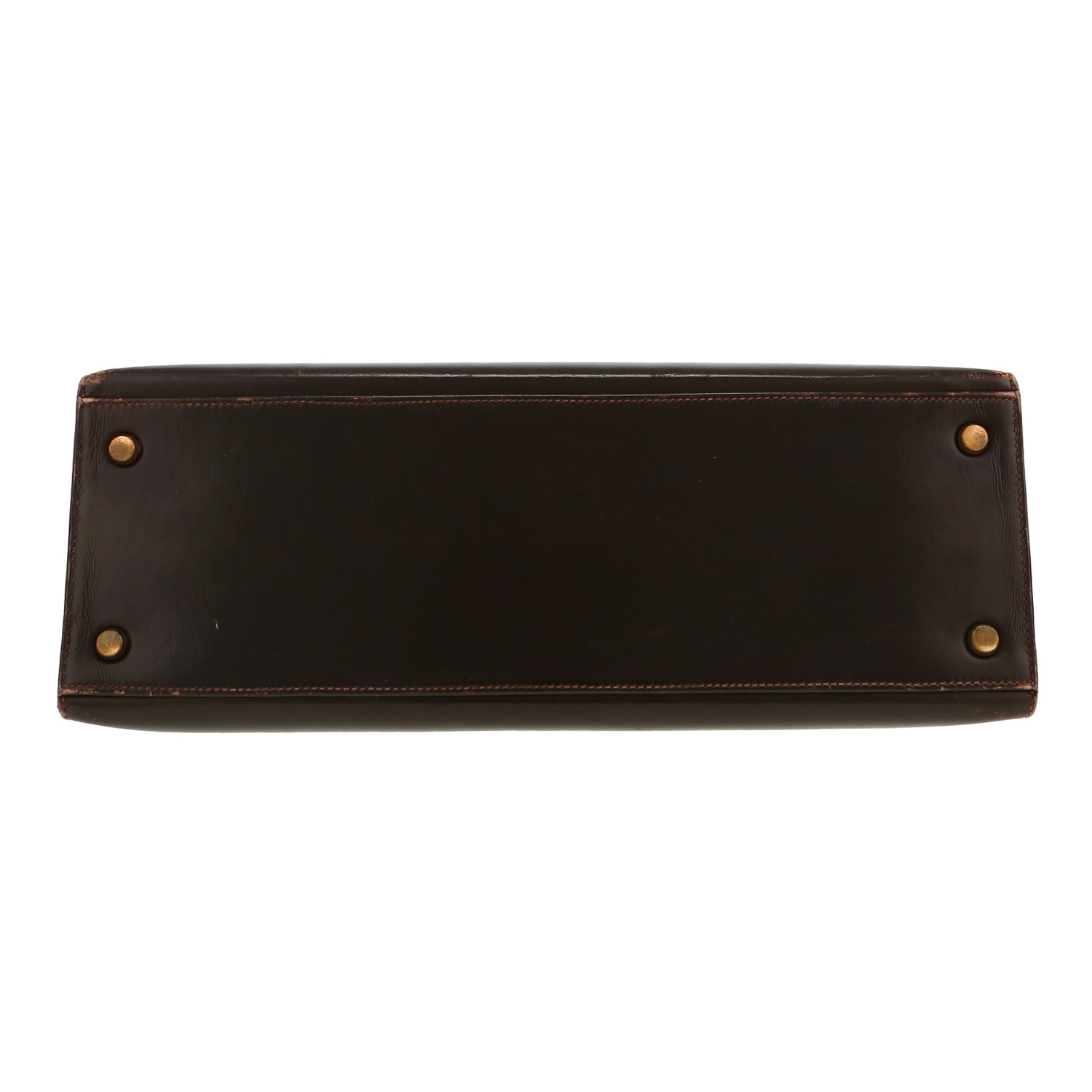 Borsa Hermès  Kelly 32 cm in pelle box marrone - Detail D1