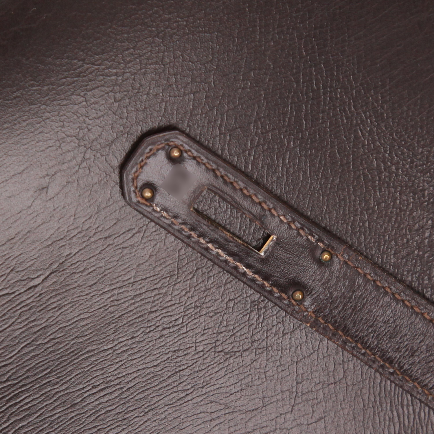 Borsa Hermès  Kelly 32 cm in pelle box marrone - Detail D4