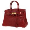 Bolso de mano Hermès  Birkin 30 cm en cocodrilo niloticus rojo - 00pp thumbnail