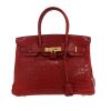 Bolso de mano Hermès  Birkin 30 cm en cocodrilo niloticus rojo - 360 thumbnail