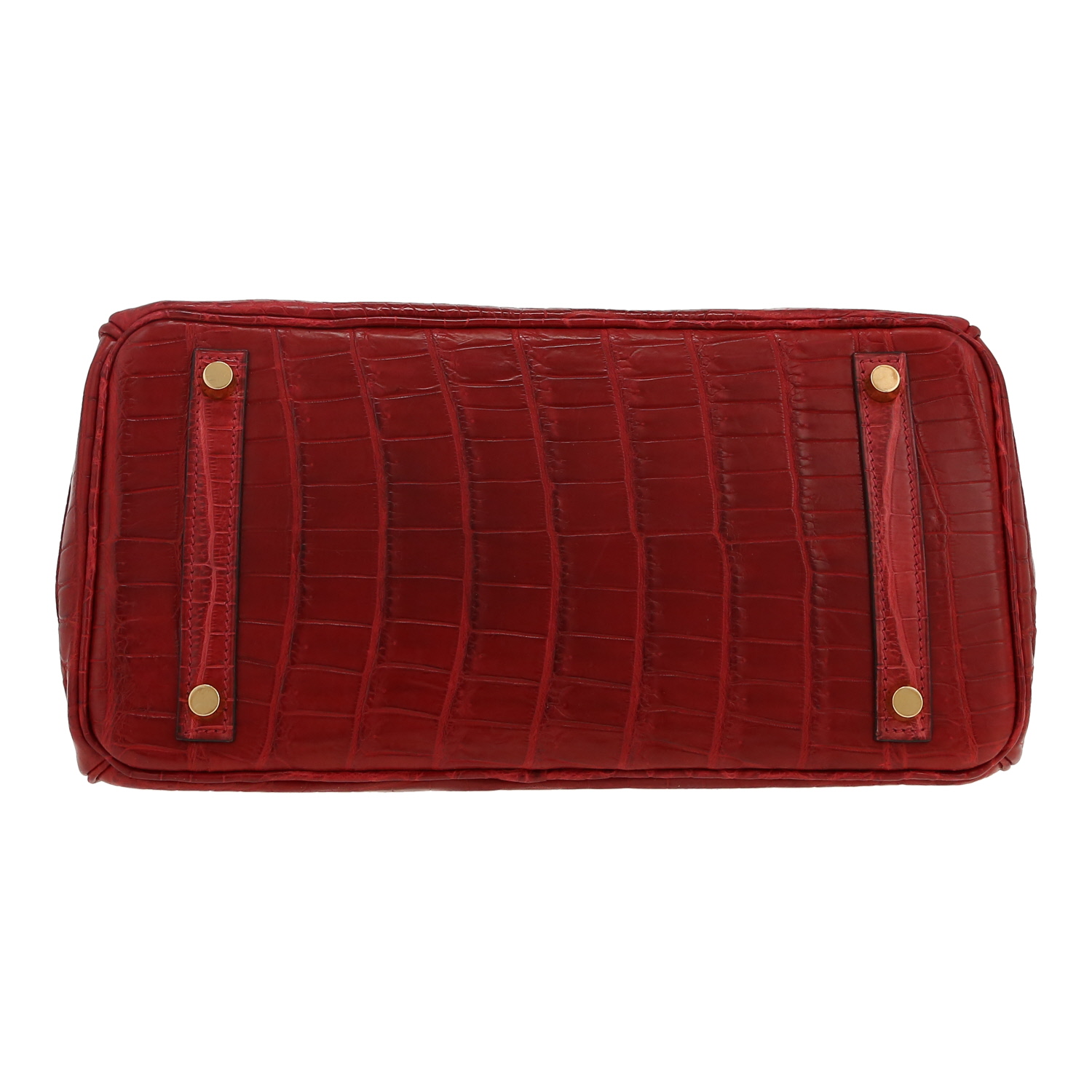 Borsa Hermès  Birkin 30 cm in coccodrillo niloticus rosso - Detail D1
