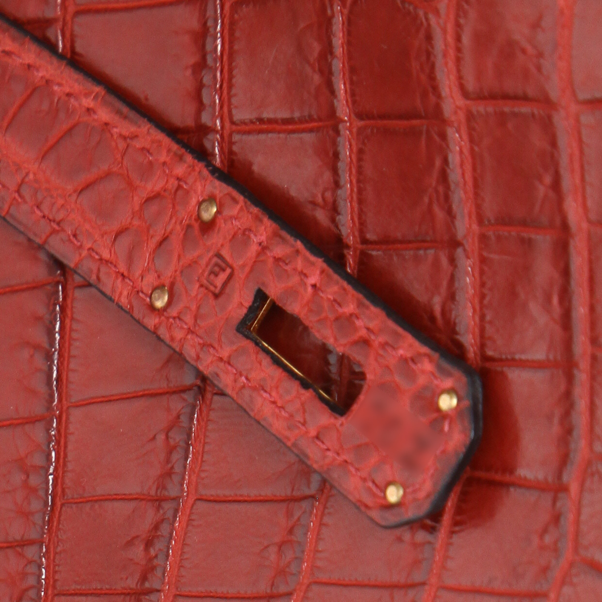 Hermès  Birkin 30 cm handbag  in red niloticus crocodile - Detail D4