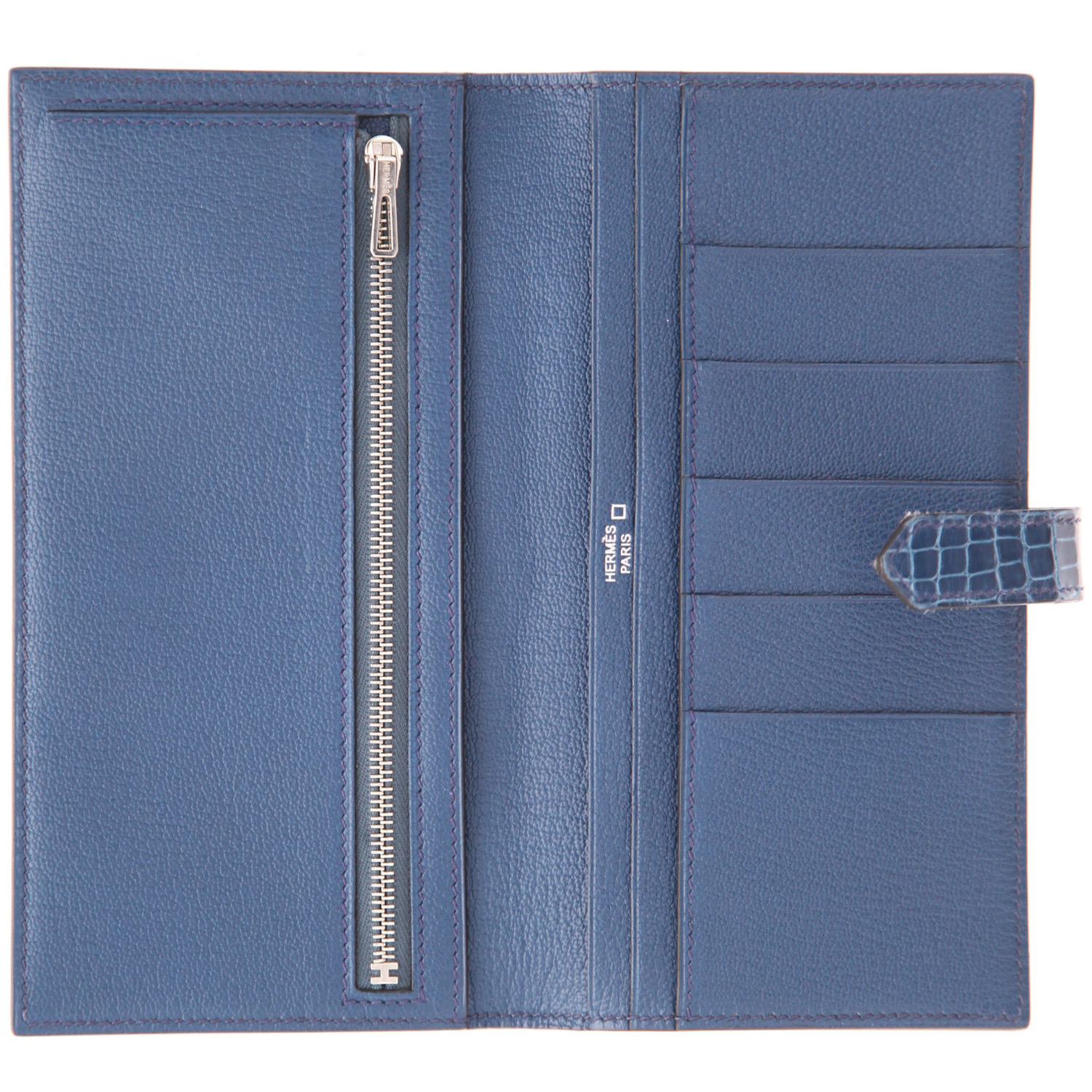 Portafogli Hermès  Bearn in alligatore blu - Detail D3