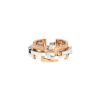 Half-articulated Mellerio Graphic small model ring in pink gold and white gold - 360 thumbnail