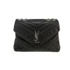 Saint Laurent  Loulou medium model  shoulder bag  in black chevron quilted leather - 360 thumbnail